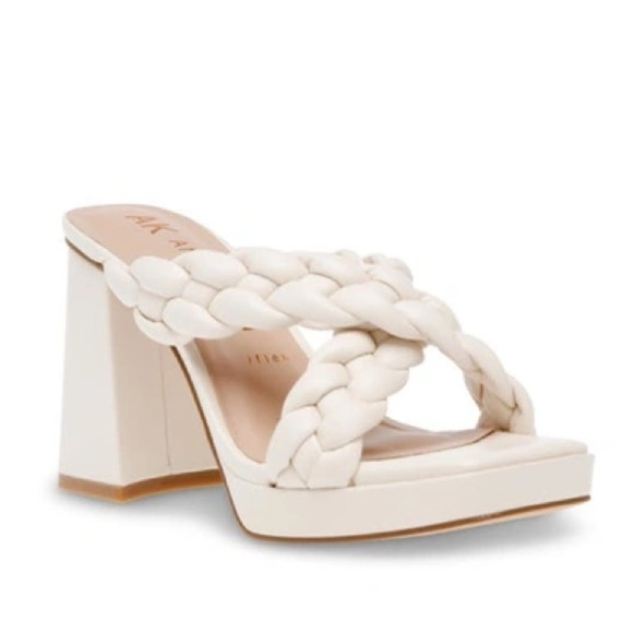 Anne Klein Aiden Bubble Braid Heel In Bone Size 9.5 - Picture 3 of 16